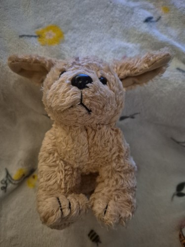 Beige fluffy dog teddy plush - beige,